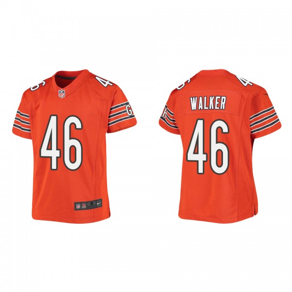 Youth Chicago Bears Mykal Walker Orange Game Jerse...