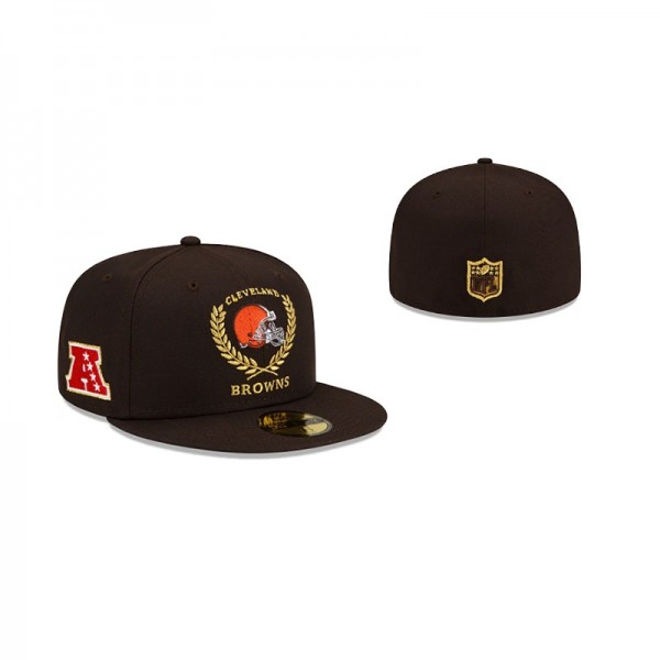 Cleveland Browns Gold Classic Brown Hat 59FIFTY Fi...