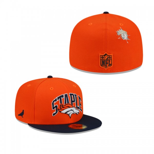 Men's Denver Broncos Orange Navy NFL x Staple Coll...