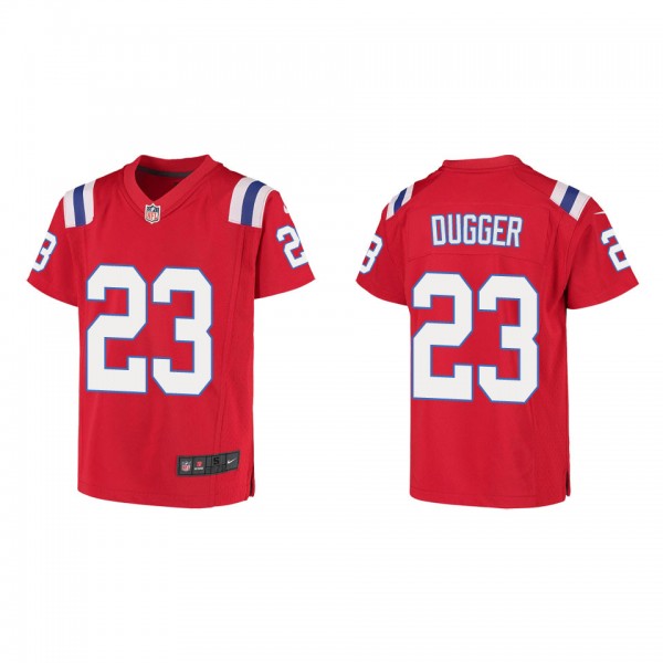 Youth Kyle Dugger New England Patriots Red Game Je...