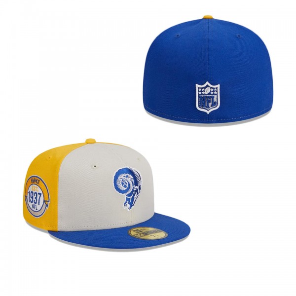 Men's Los Angeles Rams Cream Royal 2023 Sideline H...