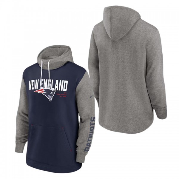 Men's New England Patriots Nike Navy Fashion Color Block Pullover Hoodie