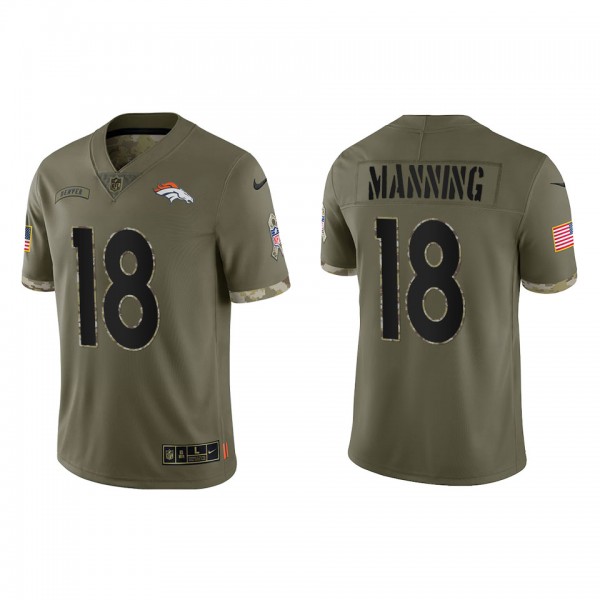 Peyton Manning Denver Broncos Olive 2022 Salute To...