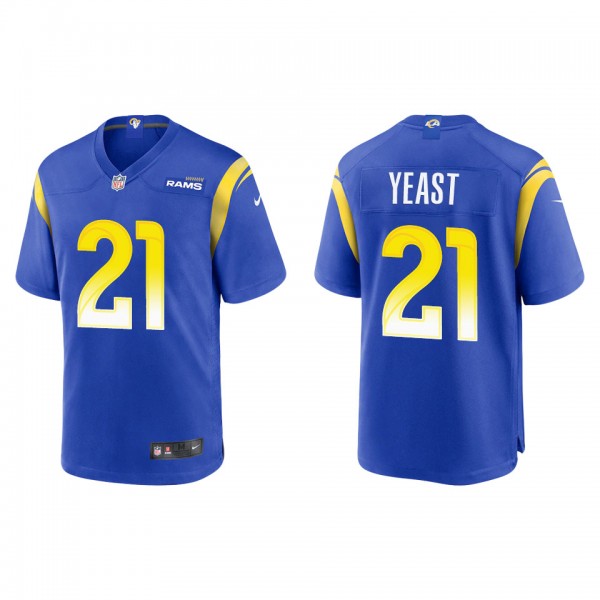 Men's Los Angeles Rams Russ Yeast Royal Game Jerse...
