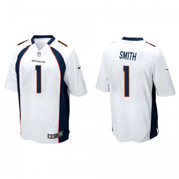 Men's Tremon Smith Denver Broncos White Game Jerse...