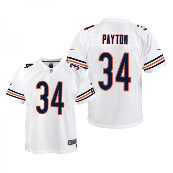 Youth - Chicago Bears #34 Walter Payton White Nike...