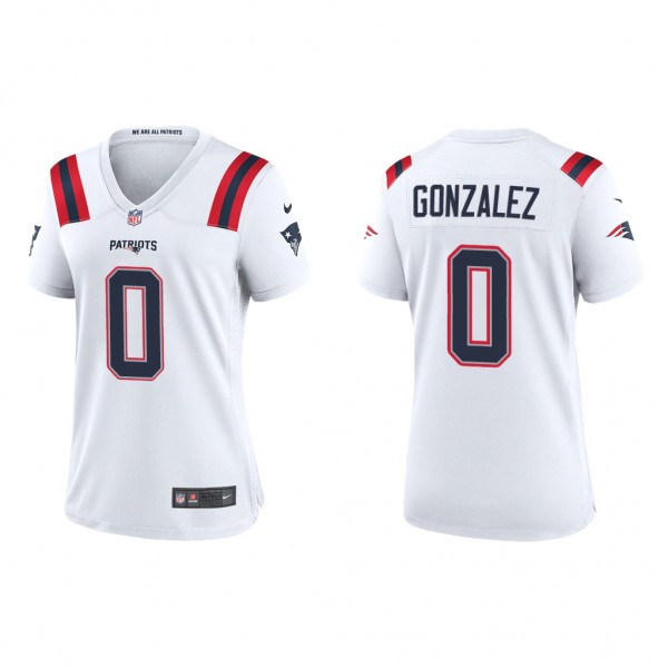 Women's New England Patriots Christian Gonzalez Wh...
