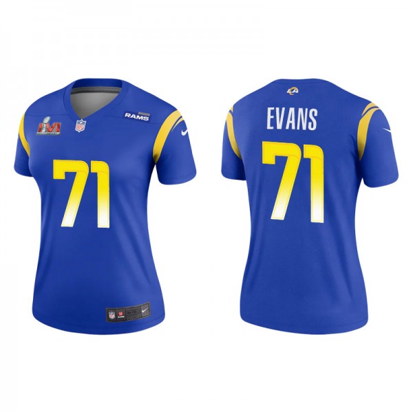 Women's Los Angeles Rams Bobby Evans Royal Super B...