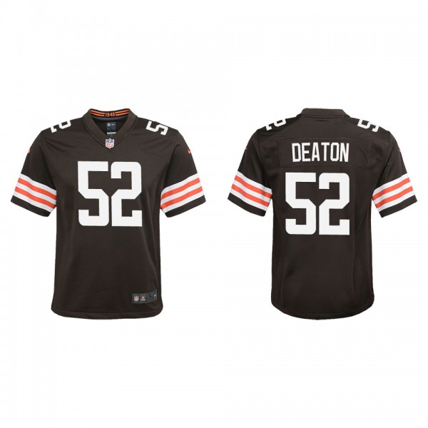 Youth Cleveland Browns Dawson Deaton Brown Game Je...